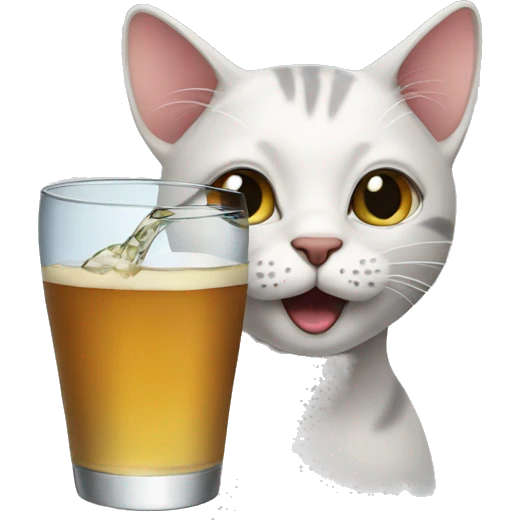 cat drinking emoji