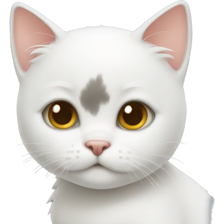 A white little cat emoji