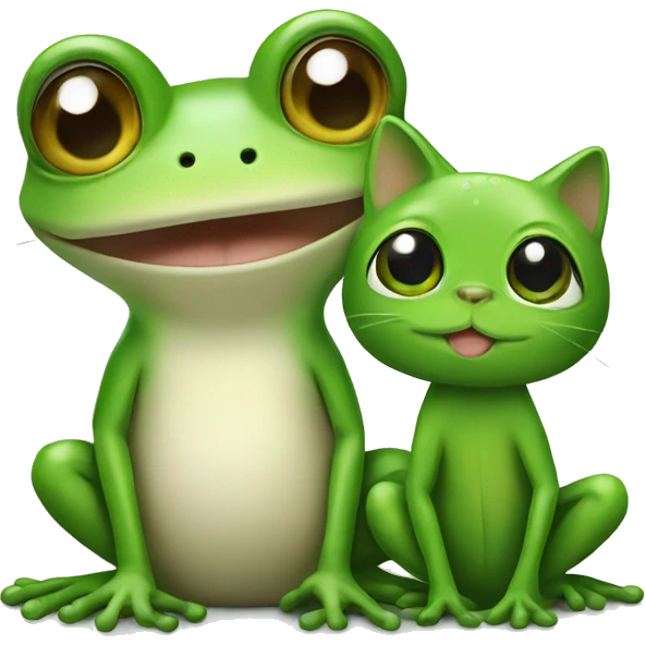 frog and kitten sat together emoji