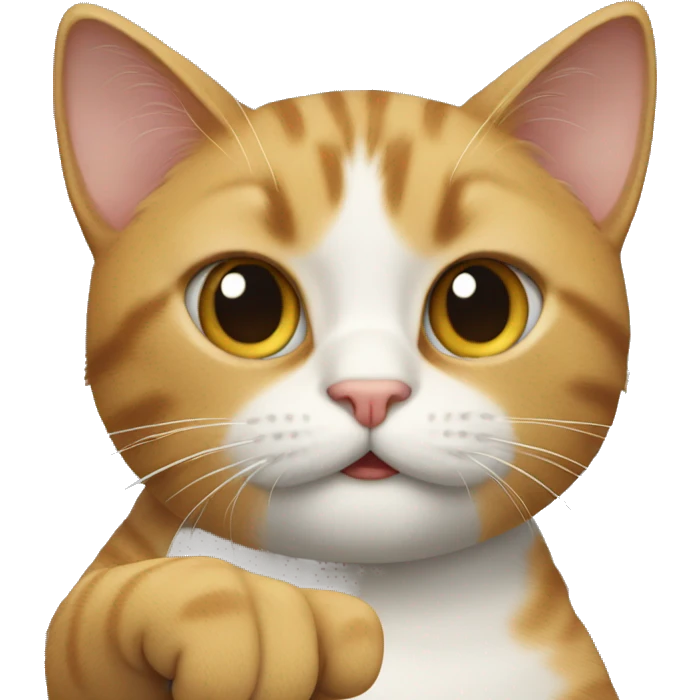 Cat pointing the middle finger emoji