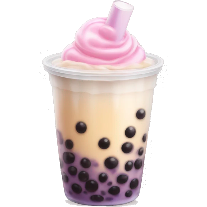 Bubble tea with cream emoji
