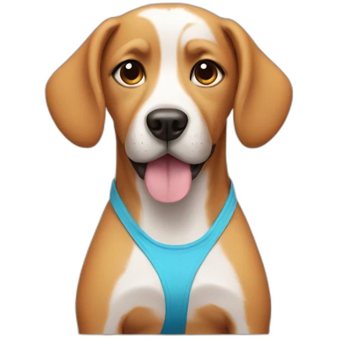 Dog wearing bikini emoji