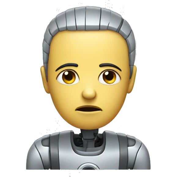 A sad Artificial Intelligence emoji