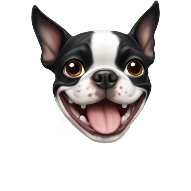 Boston Terrier smiling  emoji