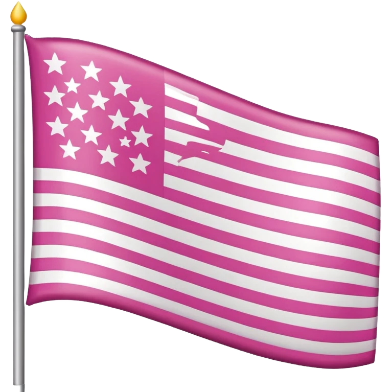 pink american flag without flagpole, pink and white stripes and dark pink background with white stars emoji