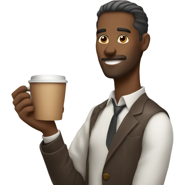 Man holding coffee  emoji