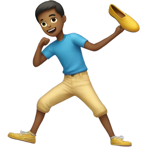 Boy throwing a slipper emoji