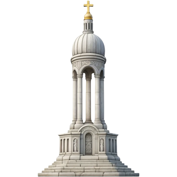 white Ukrainian monument on the main square emoji