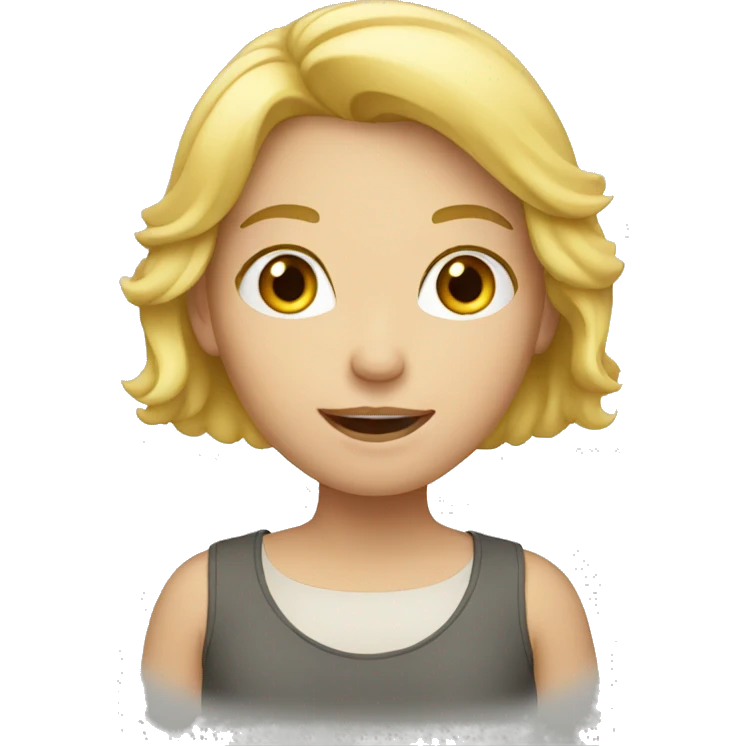 Blond girl talking emoji