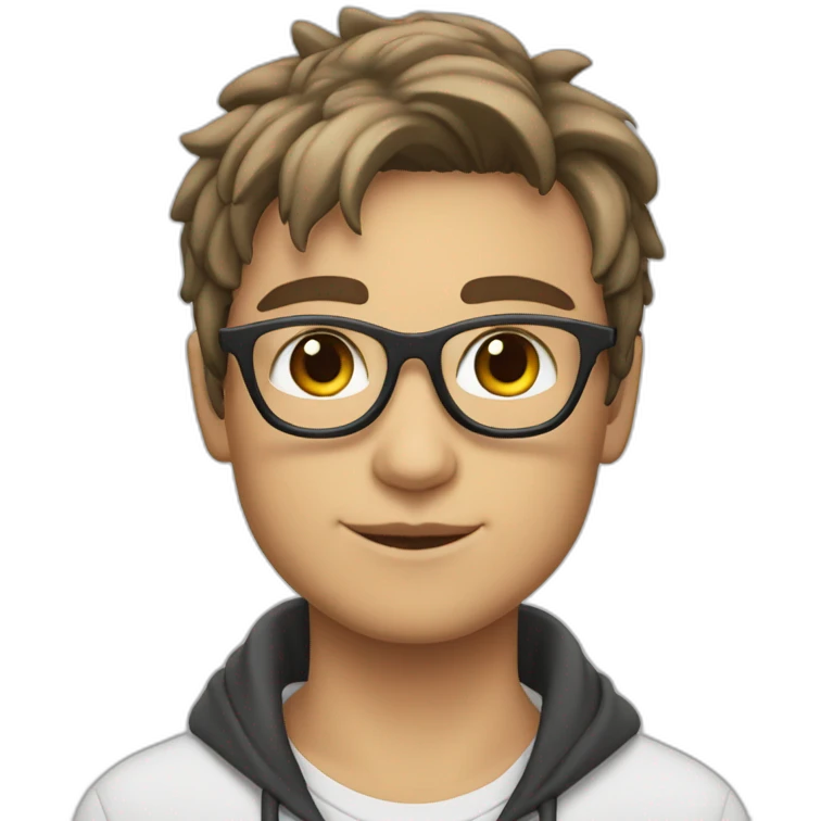 joven piel blanca gafas y gato emoji