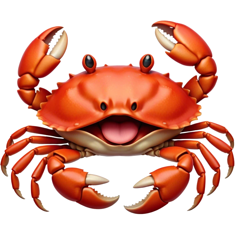 Cinematic Realistic Cute Yawning Crab Portrait Emoji, Head tilted slightly with a dramatic, wide-open yawn, showcasing a soft, textured red shell with a charming, naturally formed face and drooping features, rendered with realistic detail and warm, sandy light, high shine, relaxed yet expressive, styled with a dash of coastal charm, soft glowing outline, capturing the essence of a sleepy yet affectionate crab that appears ready to stretch out on the shore for a peaceful nap! emoji