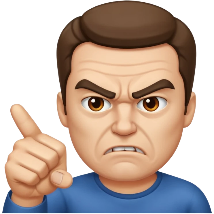 angry man pointing fingure at himself emoji