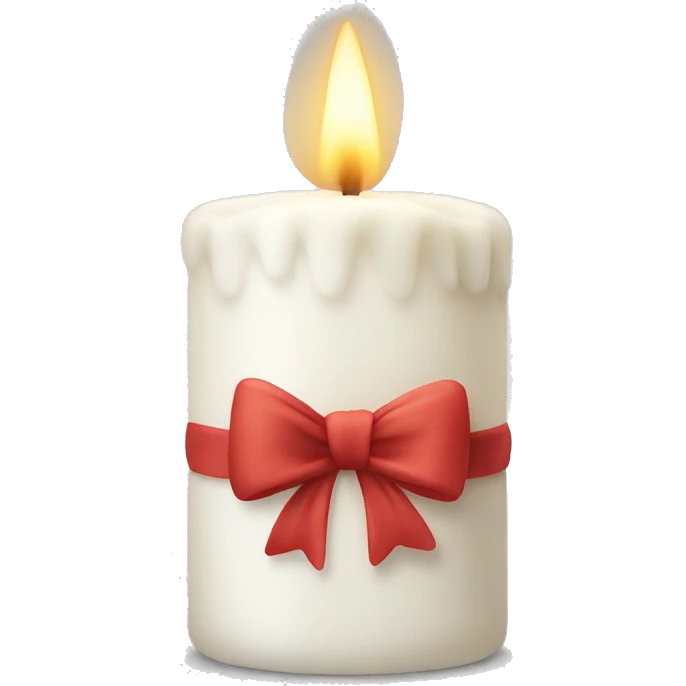 White candle with bow emoji