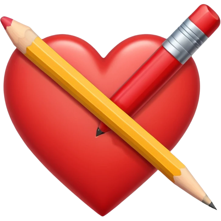 heart with a pencil motif emoji