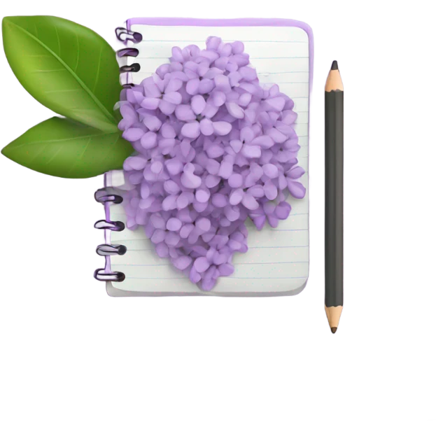 Lilac Notebook with a pencil emoji