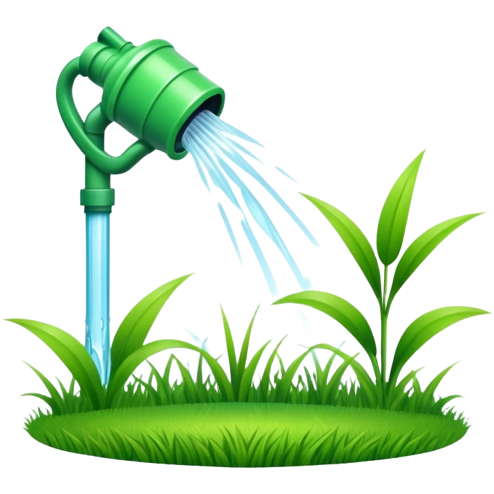 Automatic watering of green and grass shlan emoji