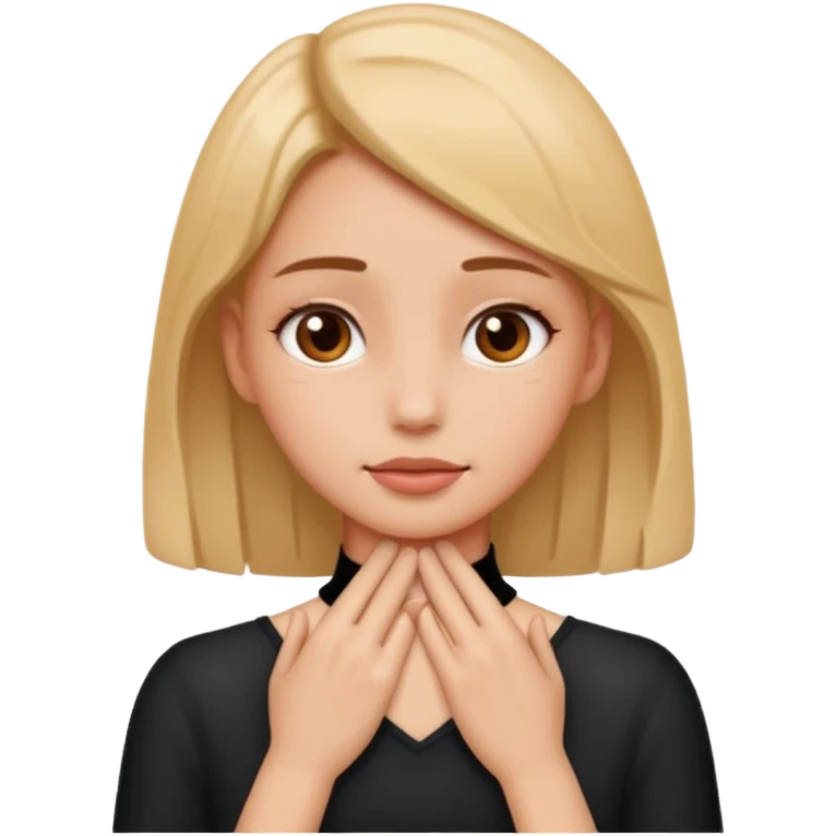Girl with hands on her neck emoji