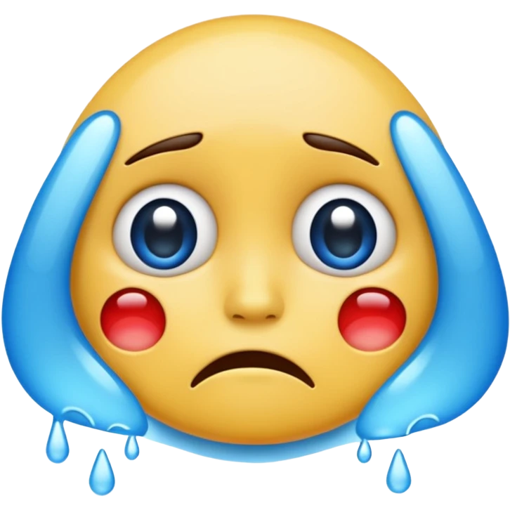 Crying emoji ehile dissapointed emoji