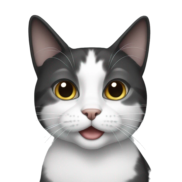 Black grey and white cat emoji