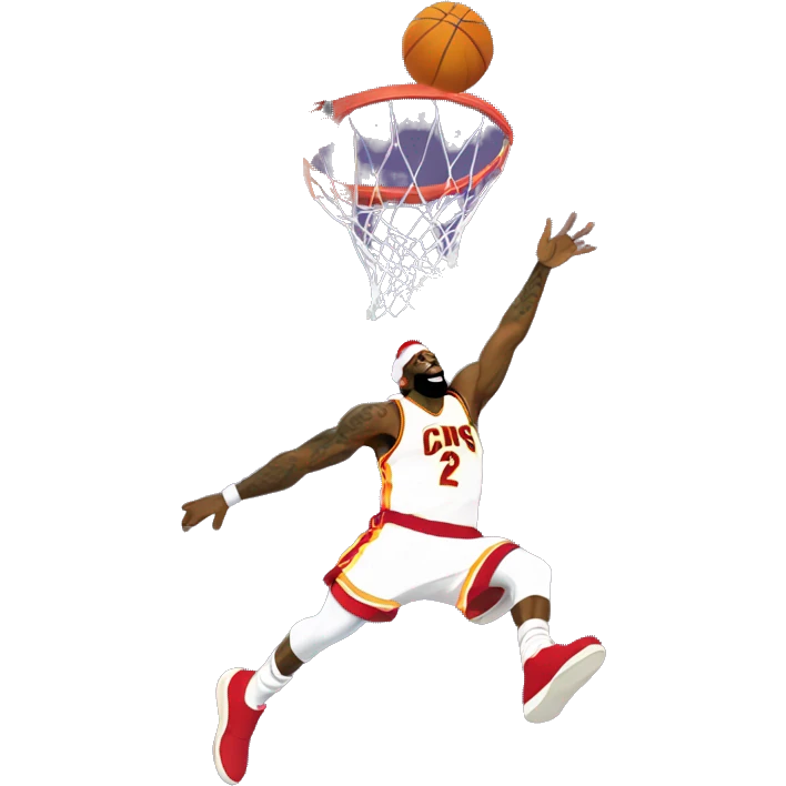 Lebron james dunking on santa emoji