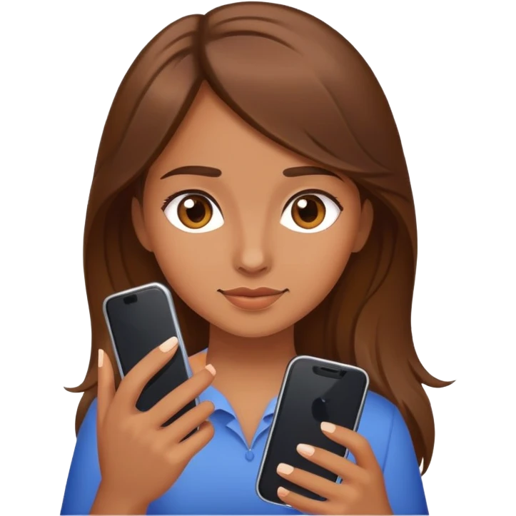 chica castaña con teléfono  emoji