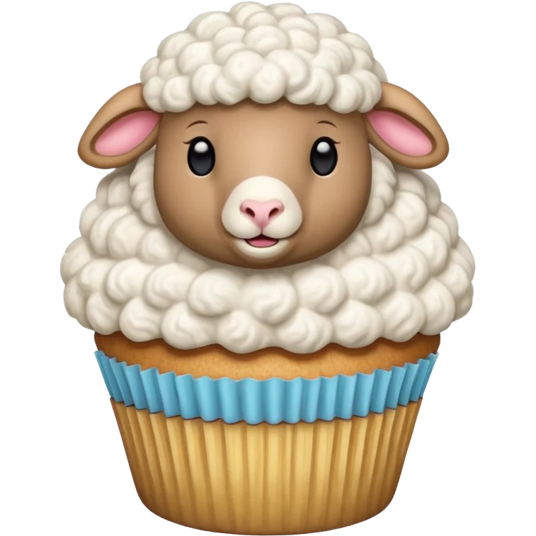 Sheep popping in the cupcake emoji