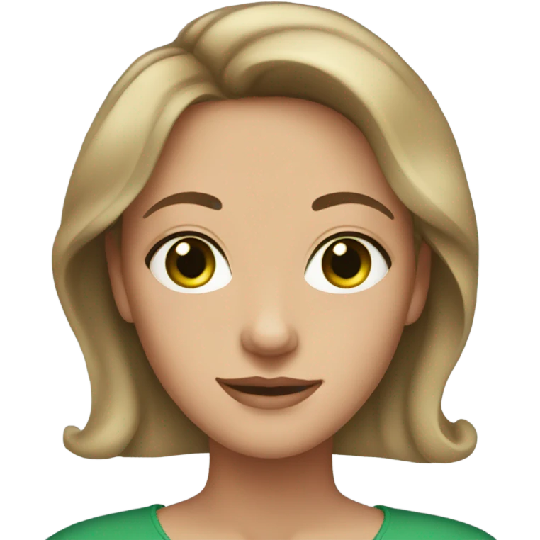 30 year old white woman brown hair green eyes emoji
