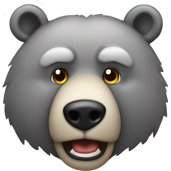 realistic-grey-bear-With-a-sly-face  emoji