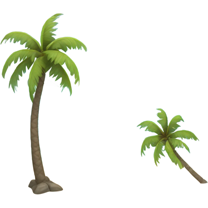 Ocean, beach, island with palm tree emoji
