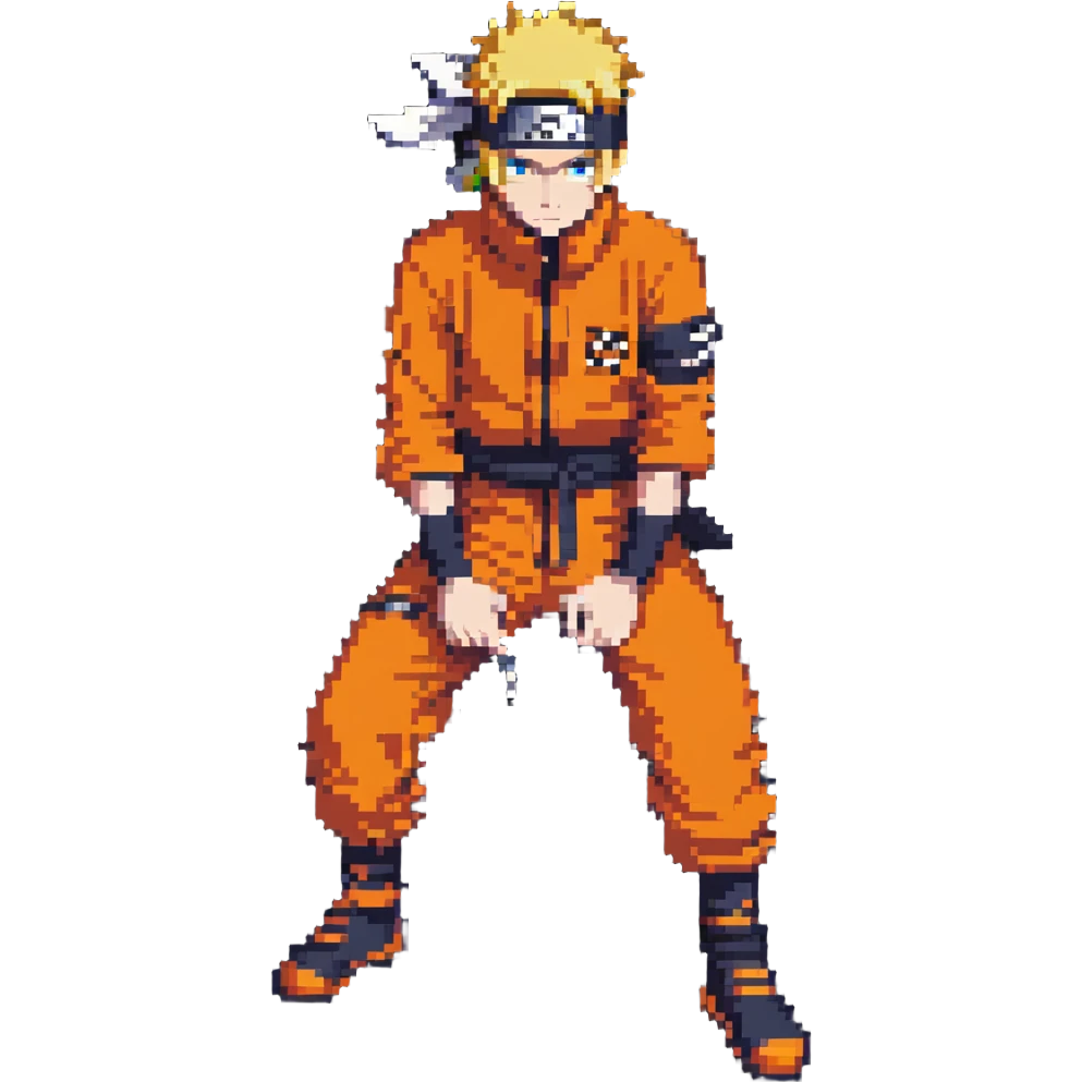 Naruto wearing iconic orange jumpsuit and ninja headband emoji