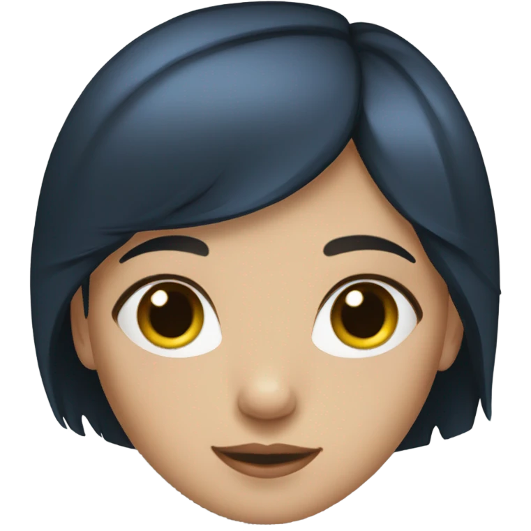 Girl with short brunette hair with blue streaks emoji