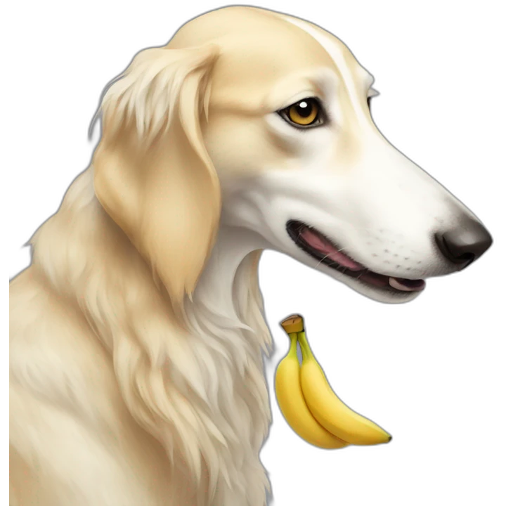 Borzoi eating a banana  emoji