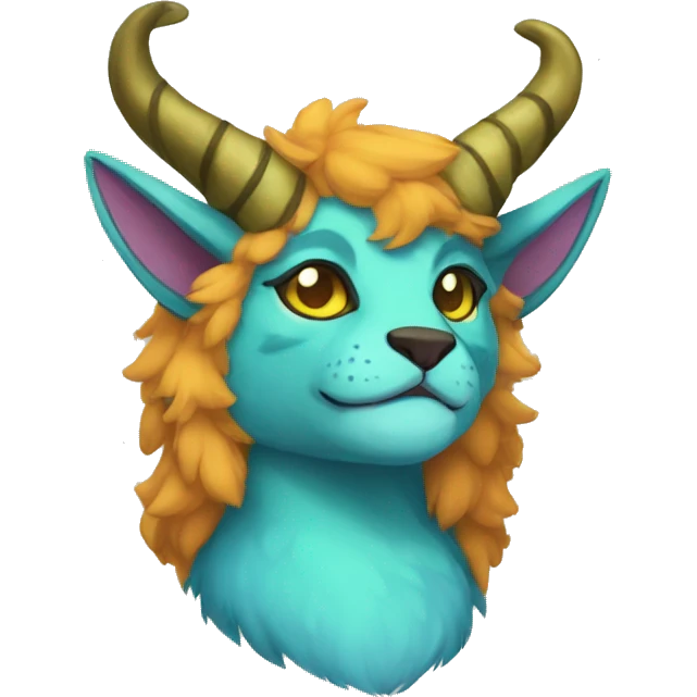 colorful anthro horned Royal vernid fursona Fakemon emoji