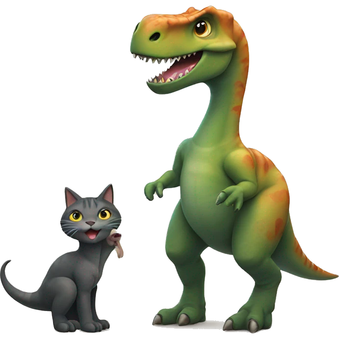 Dinosaur with cat  emoji