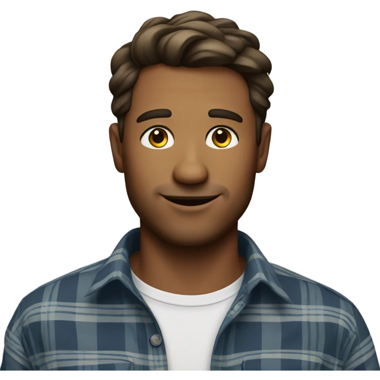 handsome man in plaid shirt emoji