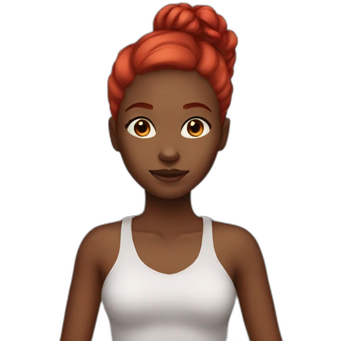 Black girl red hair emoji