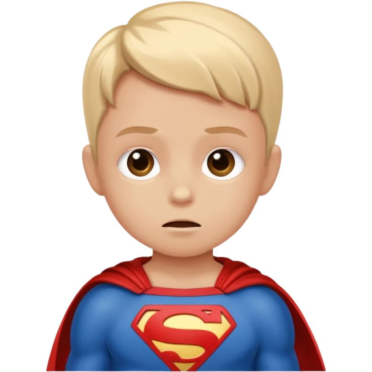 Ein Kind fühlt sich hilflos und beginnt sich wie ein bewunderter Superheld zu verhalten emoji