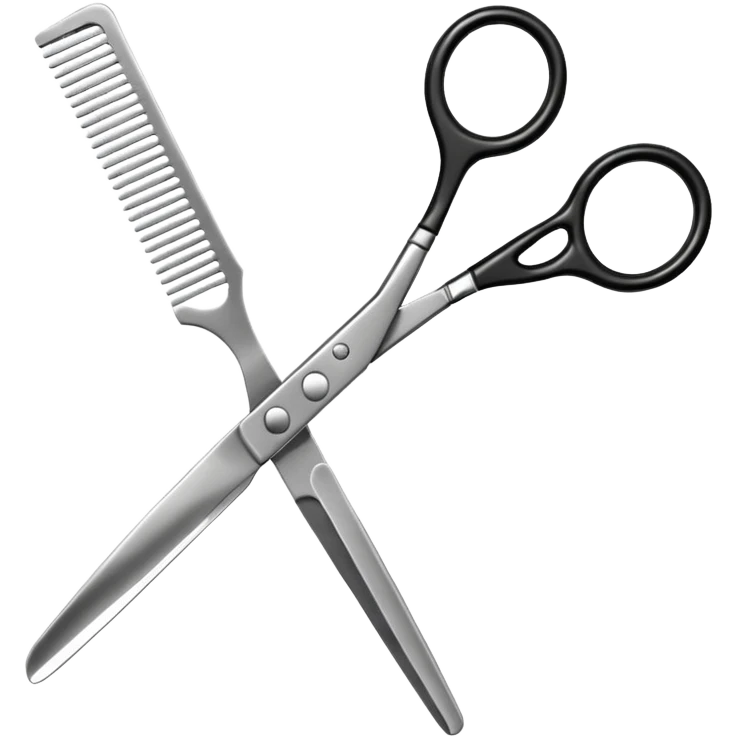 barber shop, scissors & comb. emoji