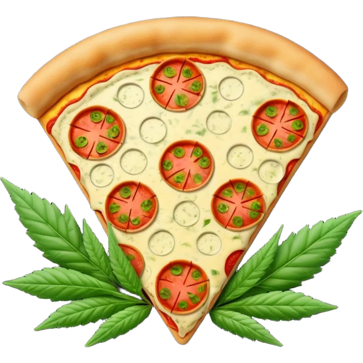 Cannabis plant eating pizza emoji