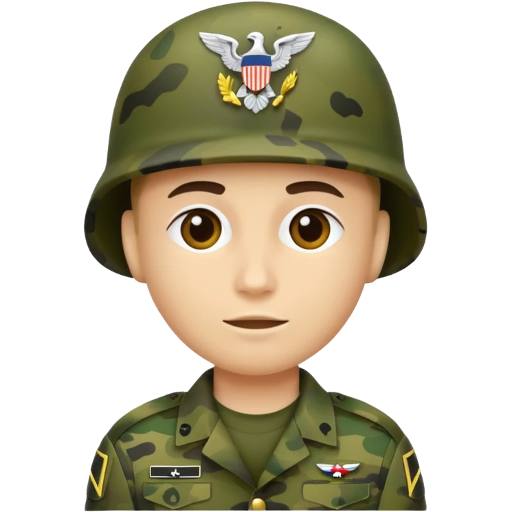 A soldier that there face is camouflage like the army uniform emoji
