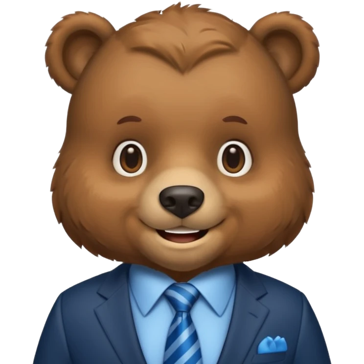 bear with suit and blue tie emoji