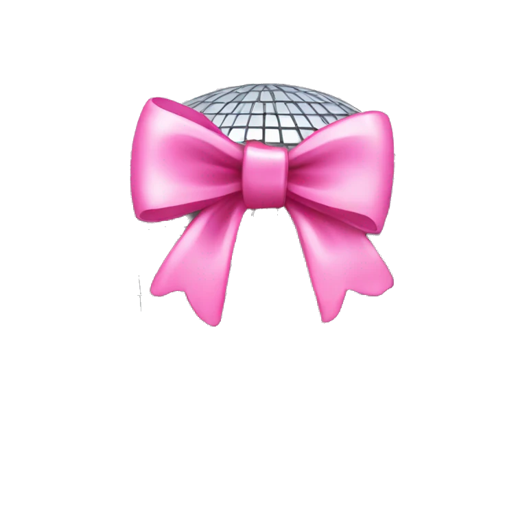 disco ball with pink bow emoji