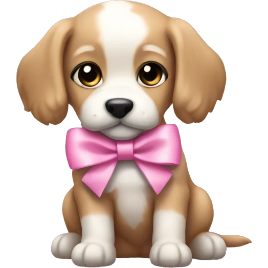Schicon puppy pink bow emoji
