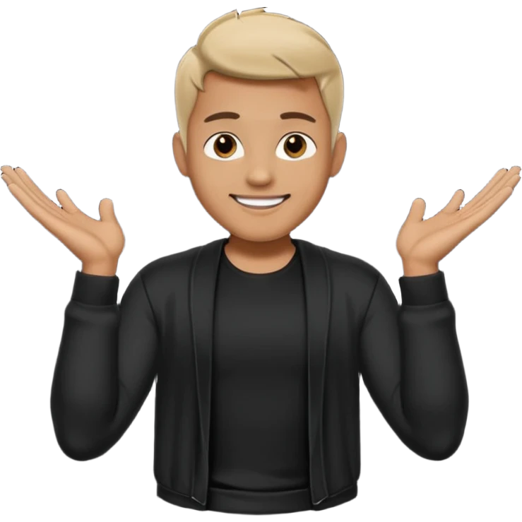 cool men person shrug pose emoji