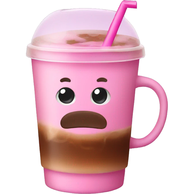 Iced pink coffee emoji