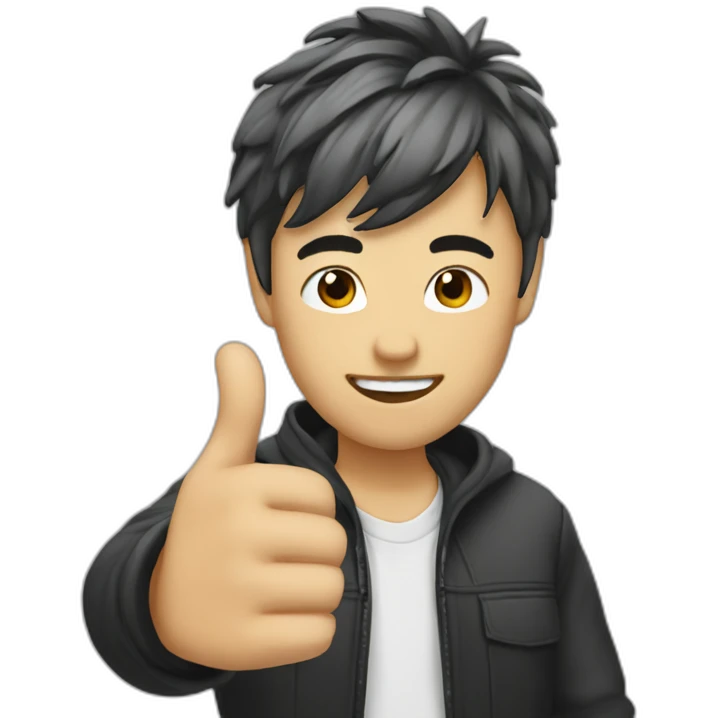 anthony-asian-designer-blond-hair-thumbs-up emoji