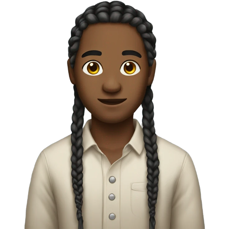 portrait of a young man with braids emoji