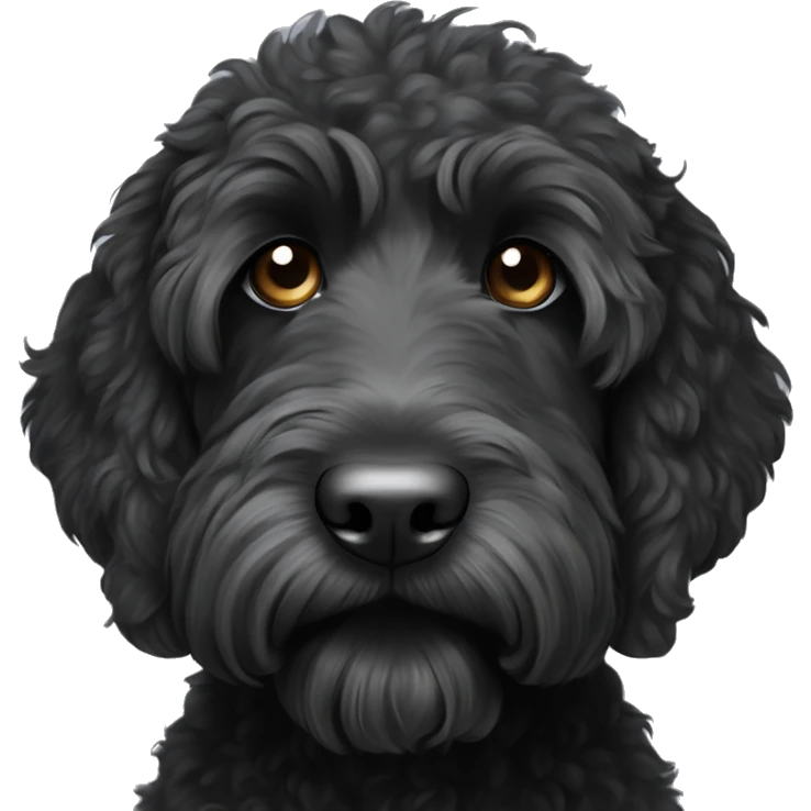 All black labradoodle with white spot on chest  emoji