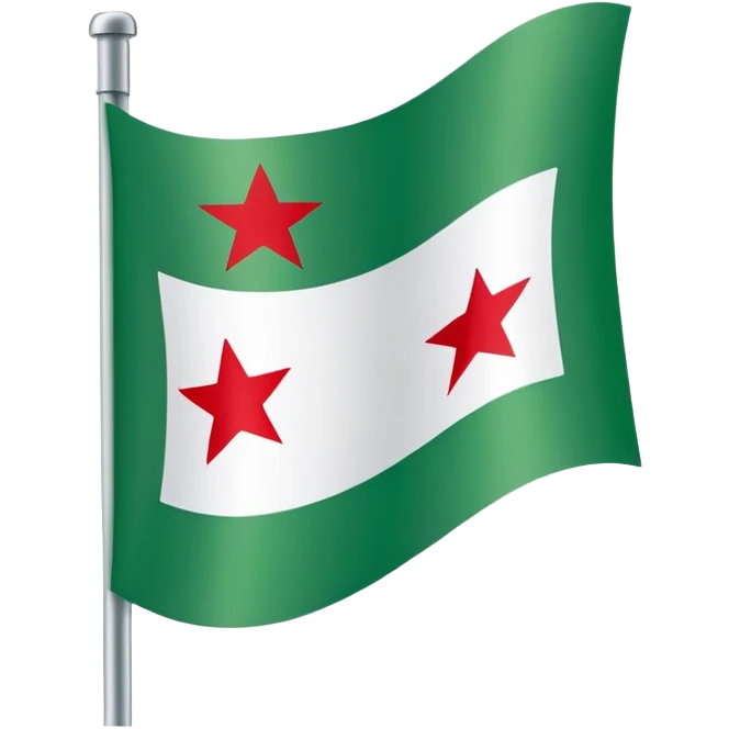 Orginal Green syria flag with three red flags  emoji