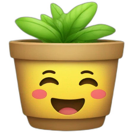 A happy plant enjoying life in the garden  emoji